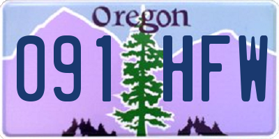 OR license plate 091HFW