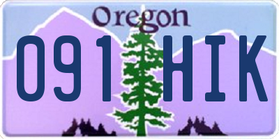 OR license plate 091HIK