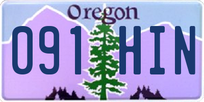 OR license plate 091HIN