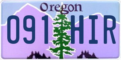 OR license plate 091HIR