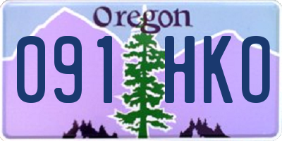 OR license plate 091HKO