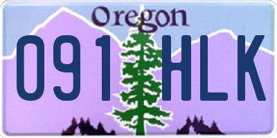 OR license plate 091HLK