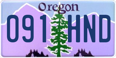 OR license plate 091HND