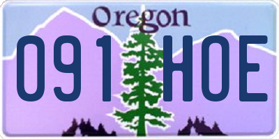OR license plate 091HOE