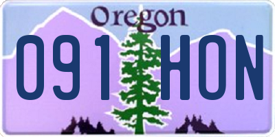 OR license plate 091HON