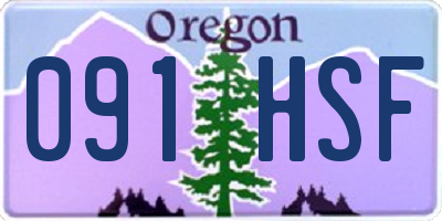 OR license plate 091HSF