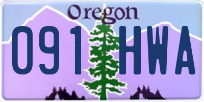 OR license plate 091HWA