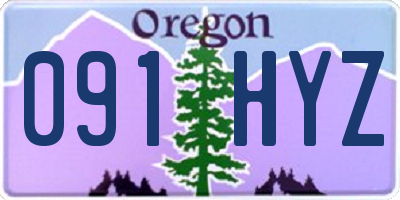 OR license plate 091HYZ