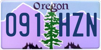 OR license plate 091HZN