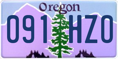OR license plate 091HZO