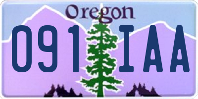 OR license plate 091IAA