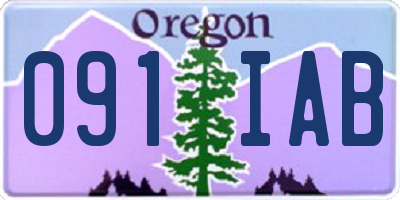 OR license plate 091IAB
