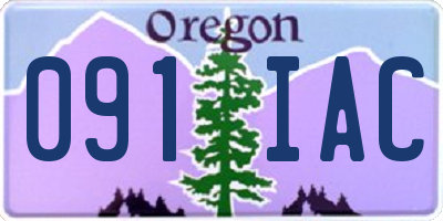 OR license plate 091IAC