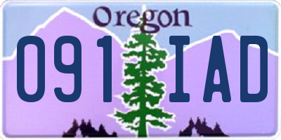 OR license plate 091IAD
