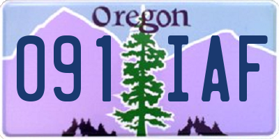 OR license plate 091IAF