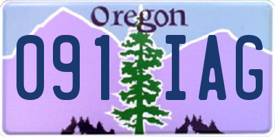 OR license plate 091IAG