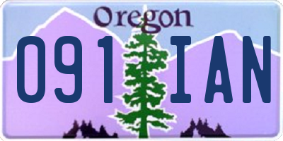 OR license plate 091IAN