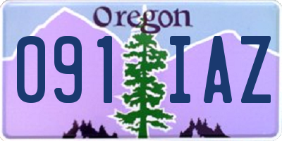 OR license plate 091IAZ