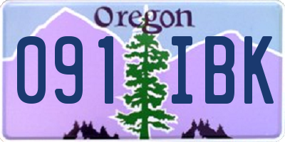 OR license plate 091IBK
