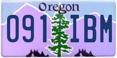 OR license plate 091IBM