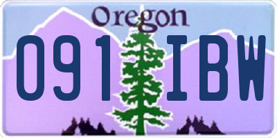 OR license plate 091IBW