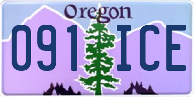 OR license plate 091ICE