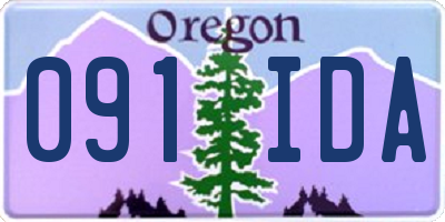 OR license plate 091IDA