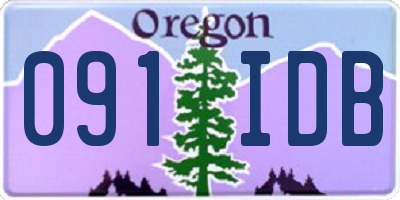 OR license plate 091IDB