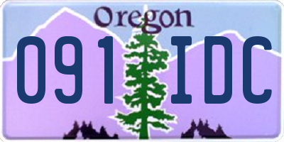 OR license plate 091IDC