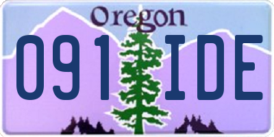 OR license plate 091IDE