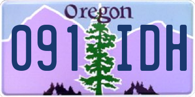 OR license plate 091IDH
