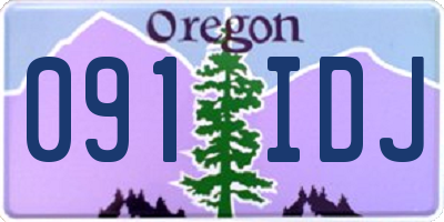 OR license plate 091IDJ