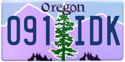 OR license plate 091IDK