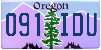 OR license plate 091IDU