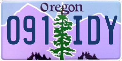 OR license plate 091IDY
