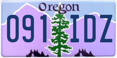 OR license plate 091IDZ