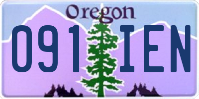 OR license plate 091IEN