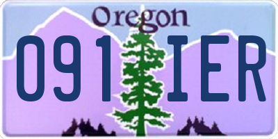 OR license plate 091IER