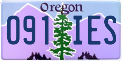 OR license plate 091IES