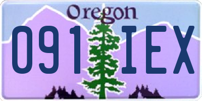 OR license plate 091IEX