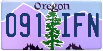 OR license plate 091IFN