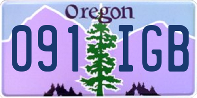 OR license plate 091IGB