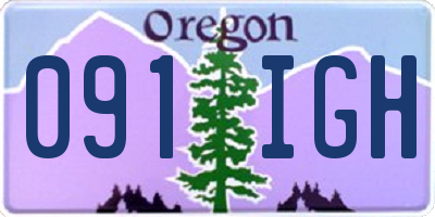 OR license plate 091IGH
