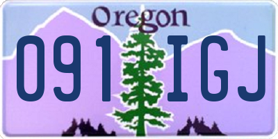 OR license plate 091IGJ