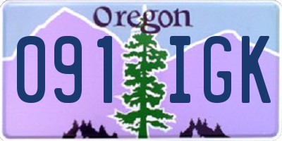 OR license plate 091IGK