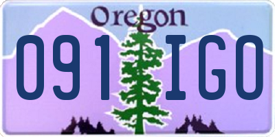 OR license plate 091IGO