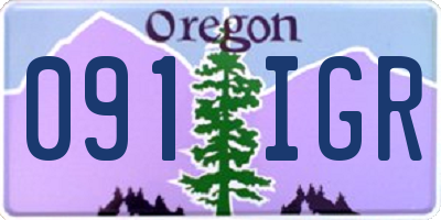 OR license plate 091IGR
