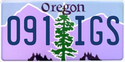 OR license plate 091IGS
