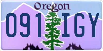 OR license plate 091IGY