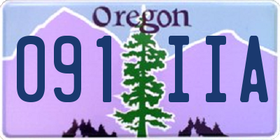 OR license plate 091IIA